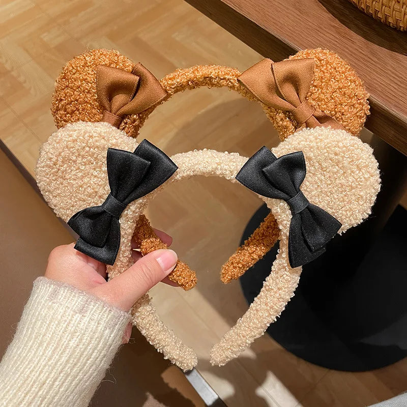 Girls Cute Bear Ears Plush Simple Hairbands Kids Lovely Hair Ornament Headband Hair Hoops Children Fashion Hair Accessories