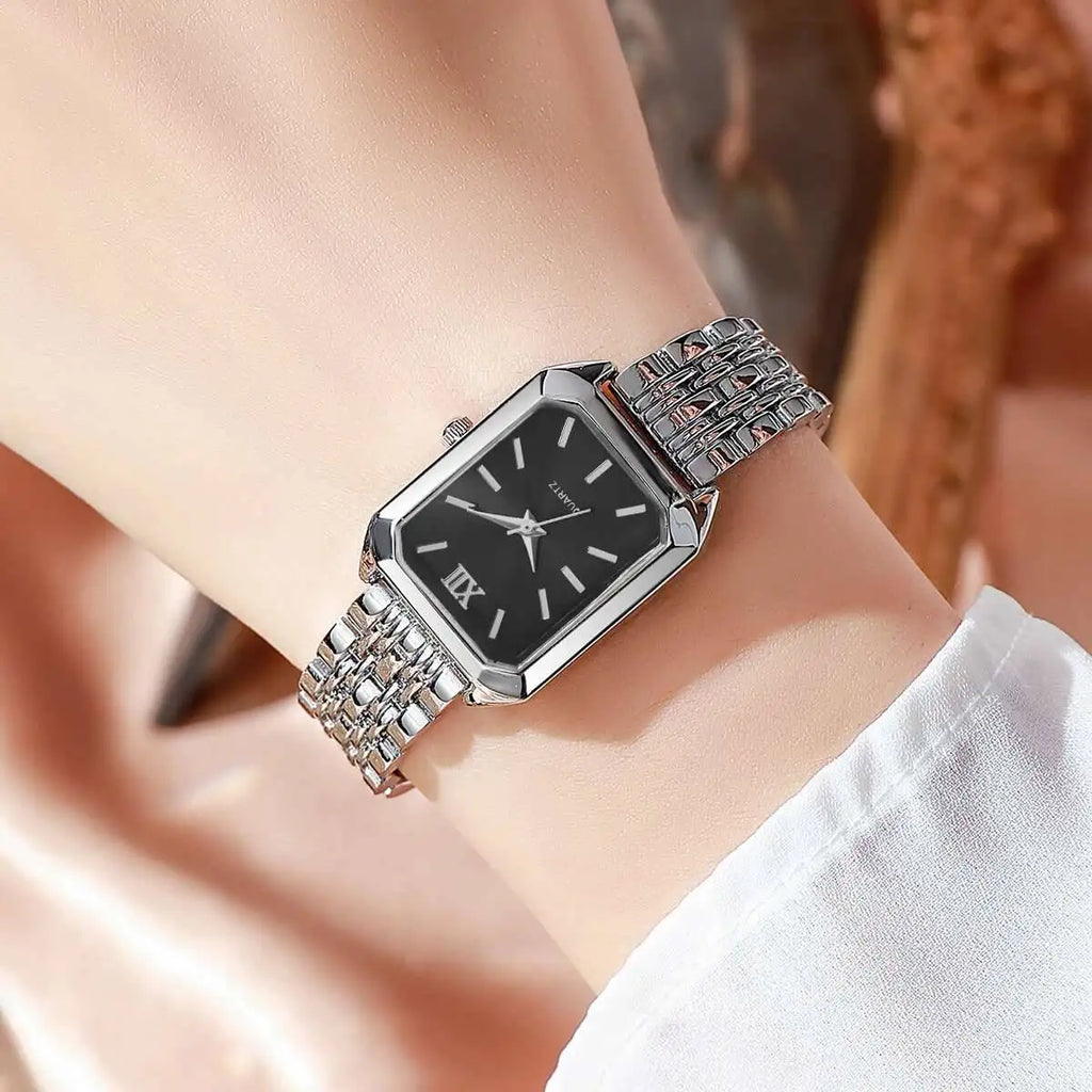 Aurajutt Rectangle Quartz Watch – Women's Elegant Alloy