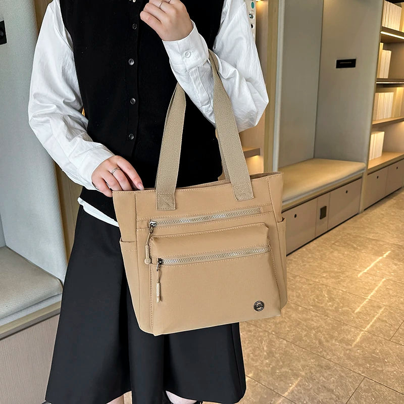 Women Tote Bag Large Capacity Waterproof Canvas Eco-friendly Shoulder Handbag Work School Travel Shopping Daily Essential