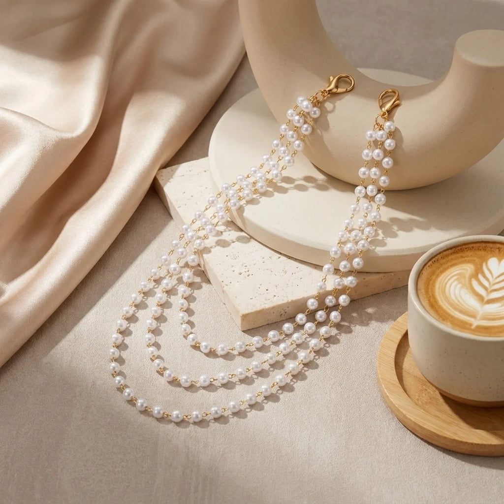 Multilayer Pearl Shoulder & Body Chain – Minimalist Boho