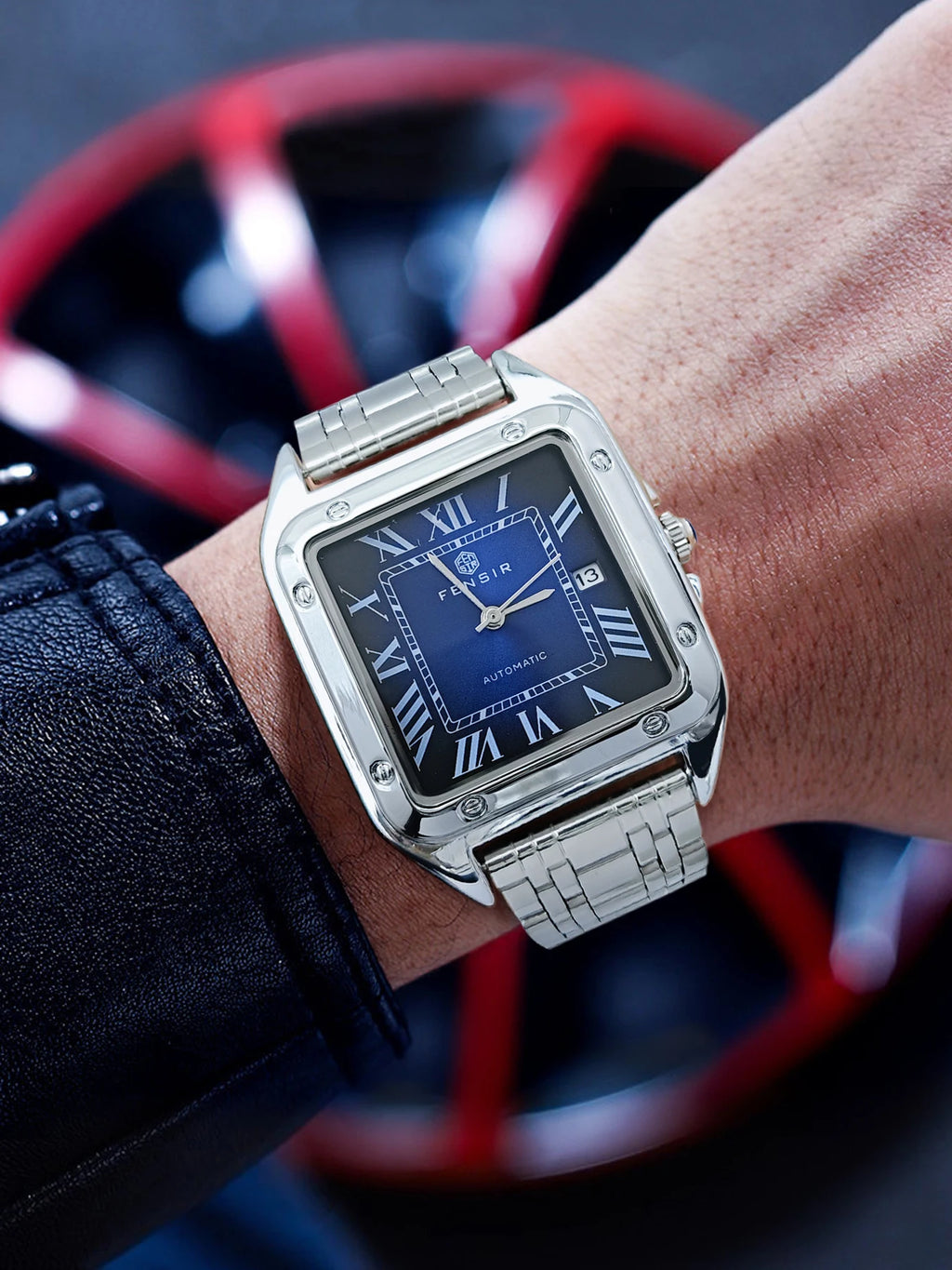 Luxury Business Watch for Men, Calendar Display, Stainless Steel Strap, High-End Luxury Small Square Men's Watch, Fashionable Business Casual Versatile Trendy Men's Wristwatch, the Best Gift for Him