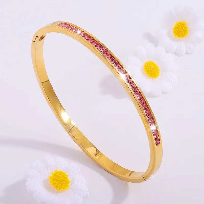 ZAKOL Stackable Zirconia Bangle Bracelet Set