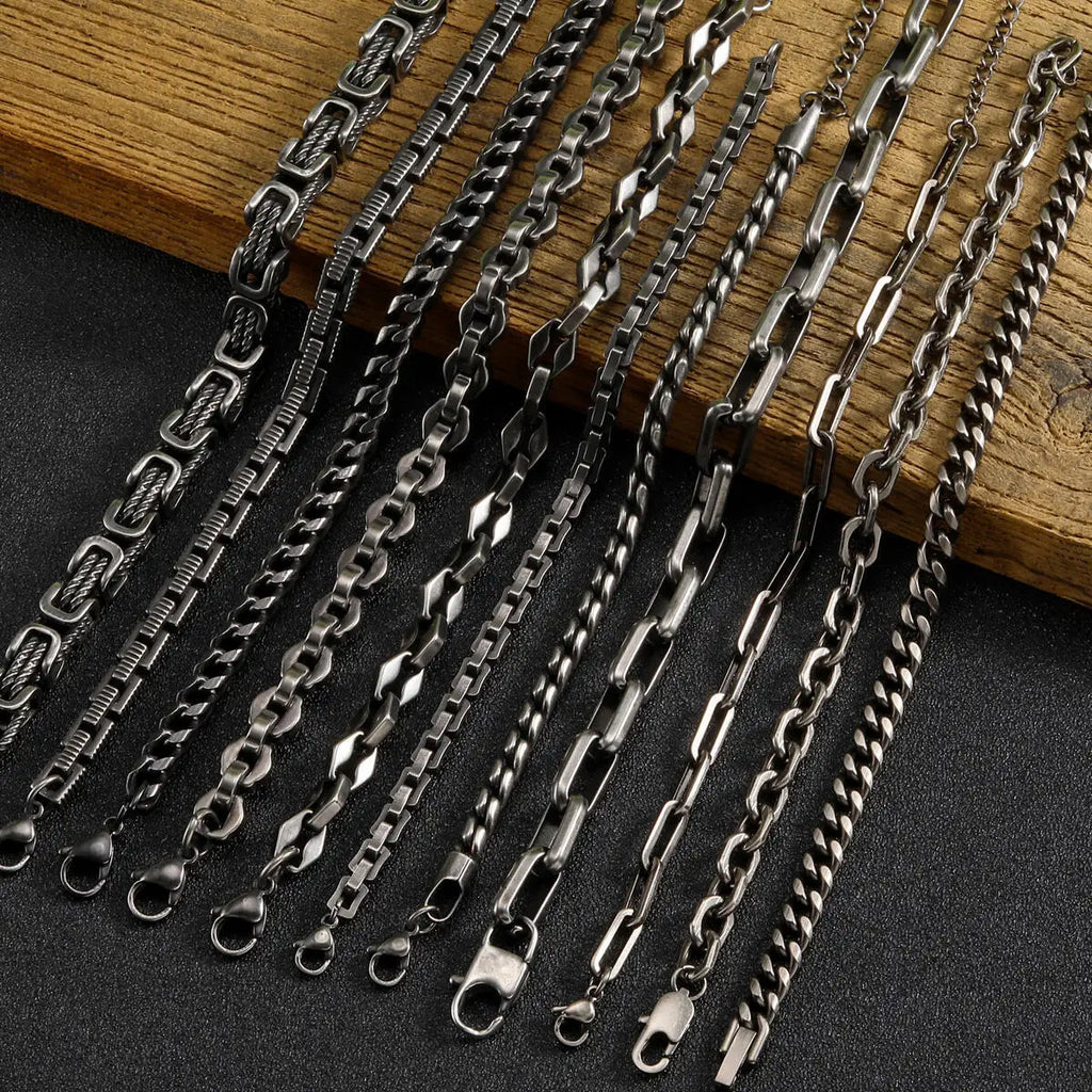 Vintage Chain Bracelets for Men Boys,Byzantine Stainless Steel Braided Link Wristband,Retro Jewelry Birthday Father Gifts