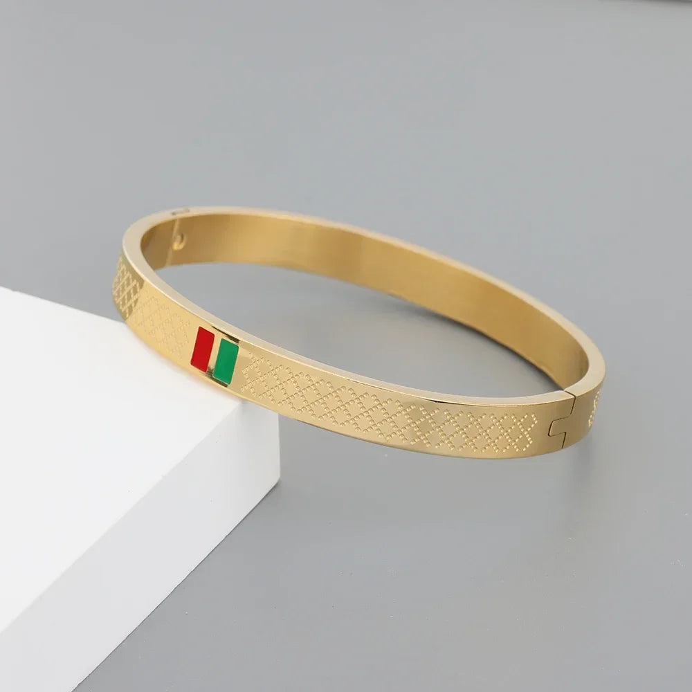 Man And Women's Trendy Bangle Stainless Steel Hand Jewelry Light Luxury Bracelets For Couple And lovers Gift Simple & Elegant