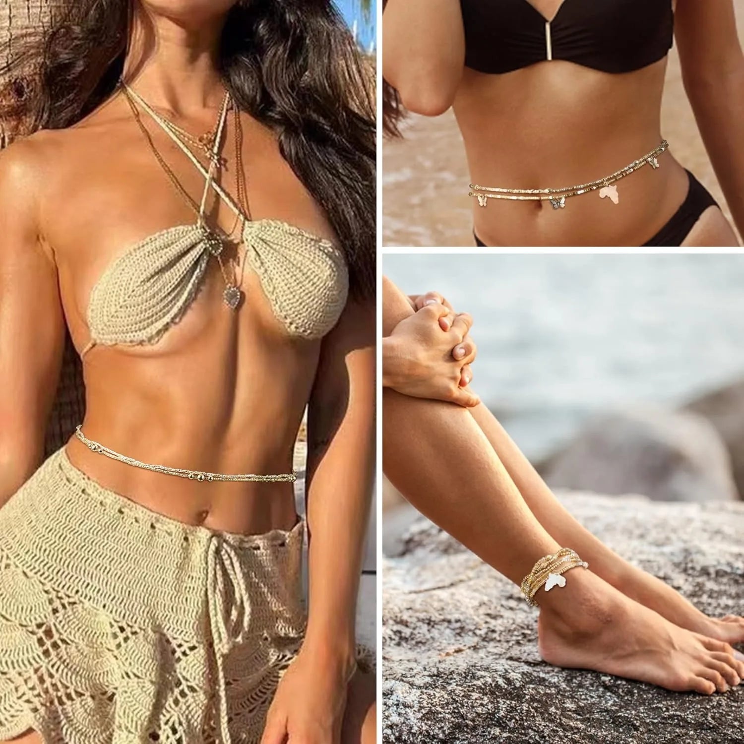 Bobisty Elastic Waist Beads Set (6 Pcs) – Belly Chain