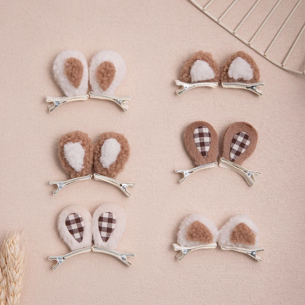 Baby Girl Stereoscopic Cute Animal Bunny Kitten Ears Hair Clip Newborn Babies Fashion Baby Hair Clips for Children Accessories