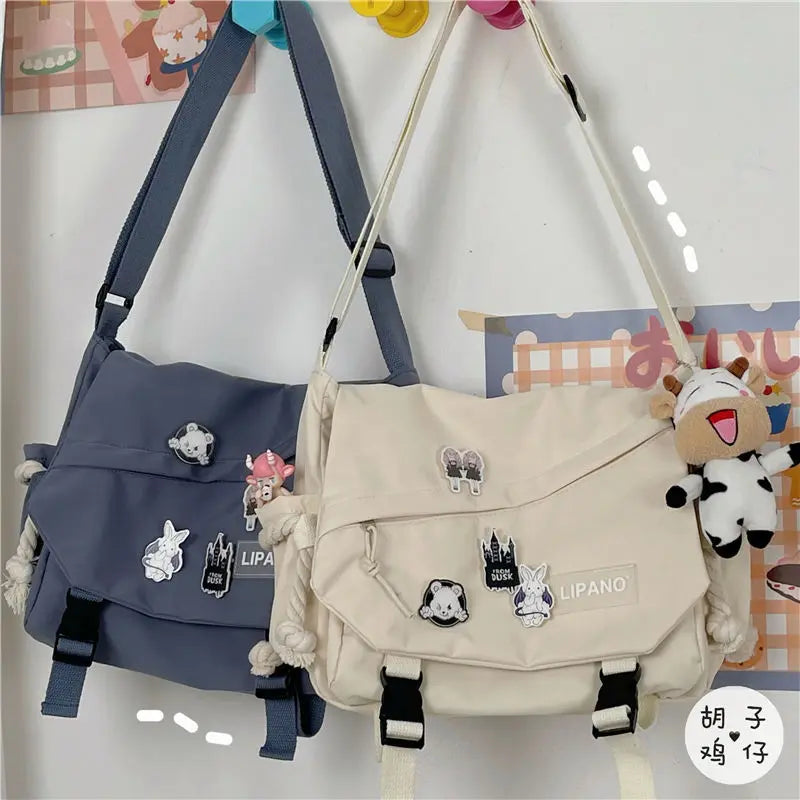 Nylon Handbags Shoulder Bag Large Capacity Crossbody Bags for Teenager Girls Men Harajuku Messenger Bag Student School Bags Sac