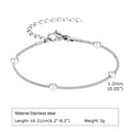 Women Chain Bracelet Silver Color, Stainless Steel Link Stackable Bracelets, Layered Waterproof Gifts