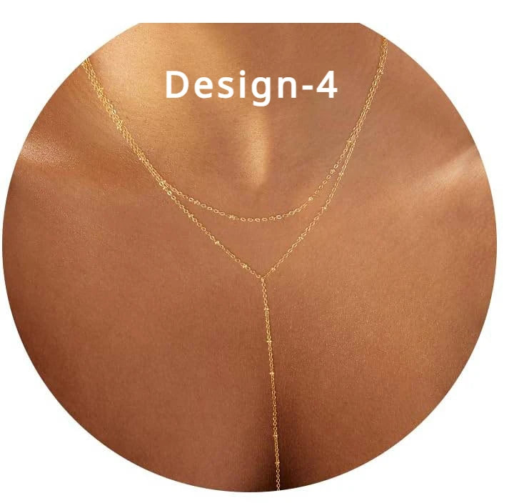 Dainty 14K Gold Plated Y-Shaped Lariat Necklace