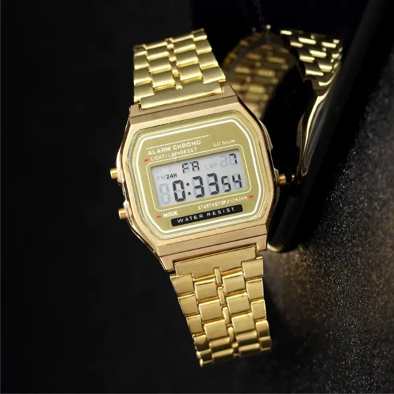 Aurajutt LED Digital Steel Watch