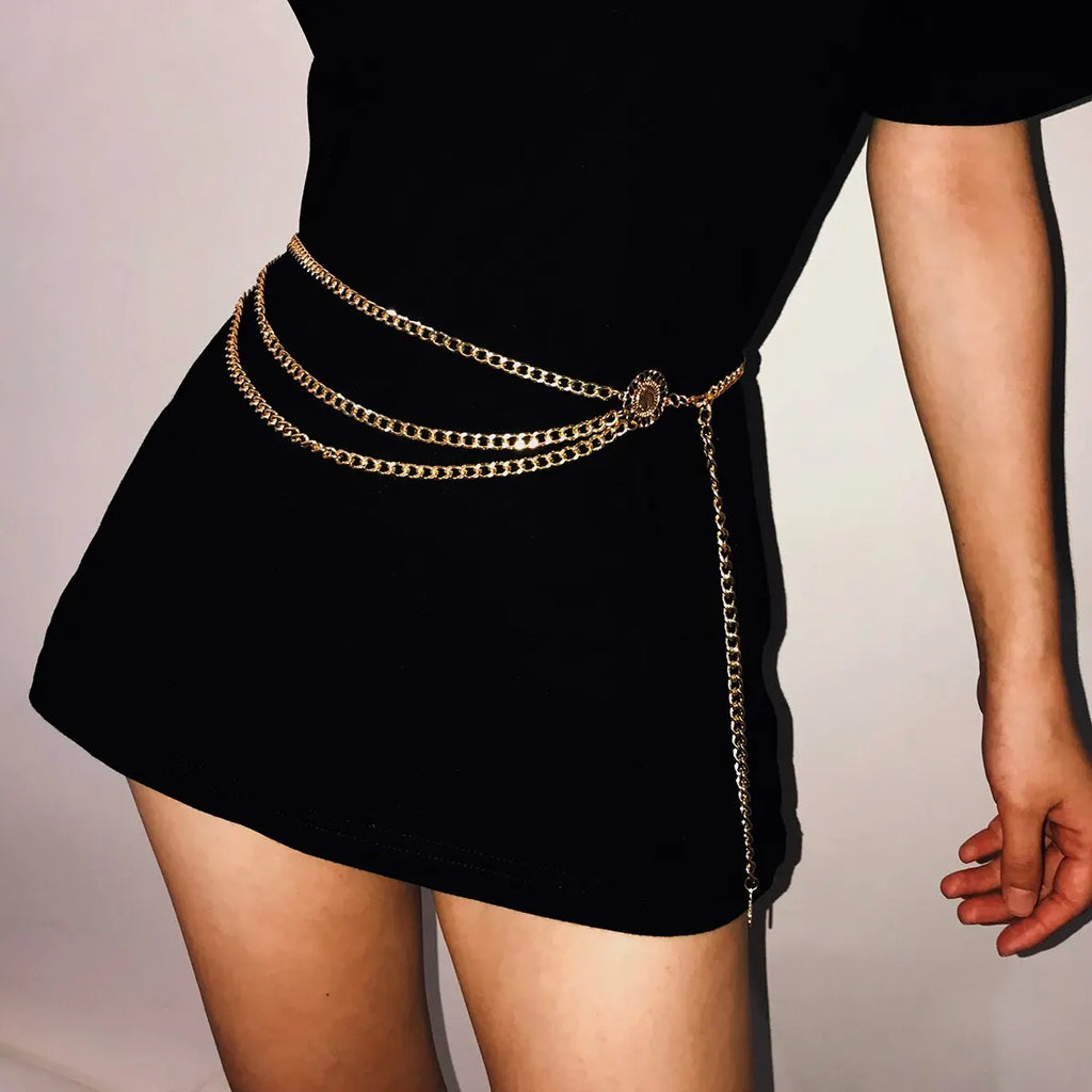 Sunflower Coin Tassel Waist Chain – Boho Body Jewelry