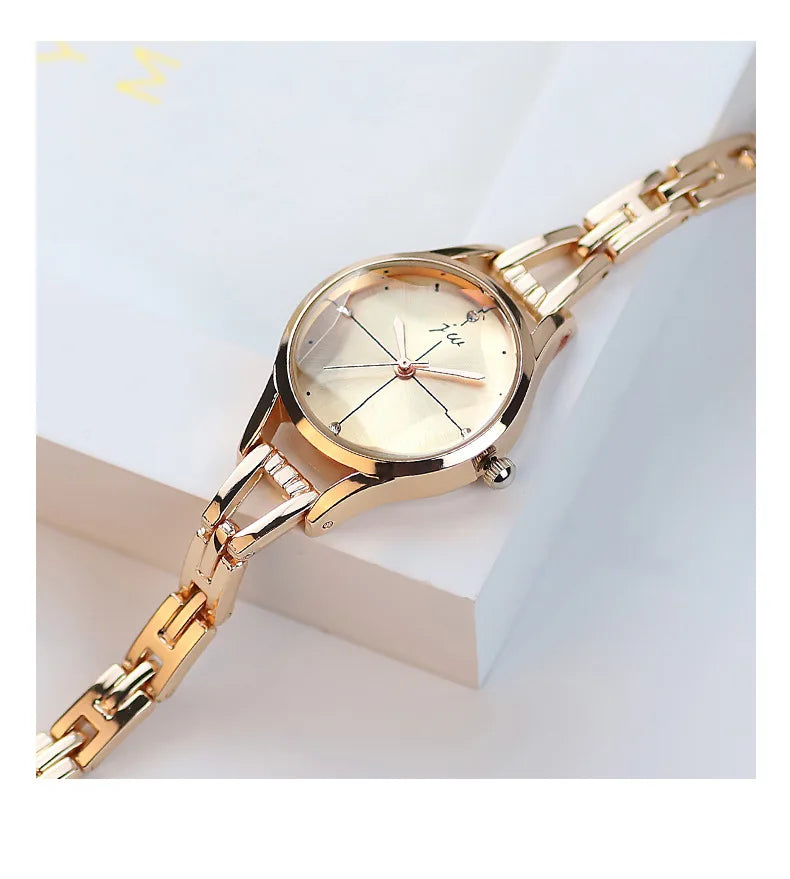 Luxury Bracelet Watch For Women Elegant Rose Gold Ladies Wrist Watches Rhinestone Simple Fashion Female Quartz Relogio Feminino