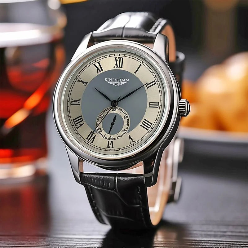 Luxury Business Men's Quartz Watch 2025 New Top Brand Waterproof Leather Strap Handsome Wristwatch for Men