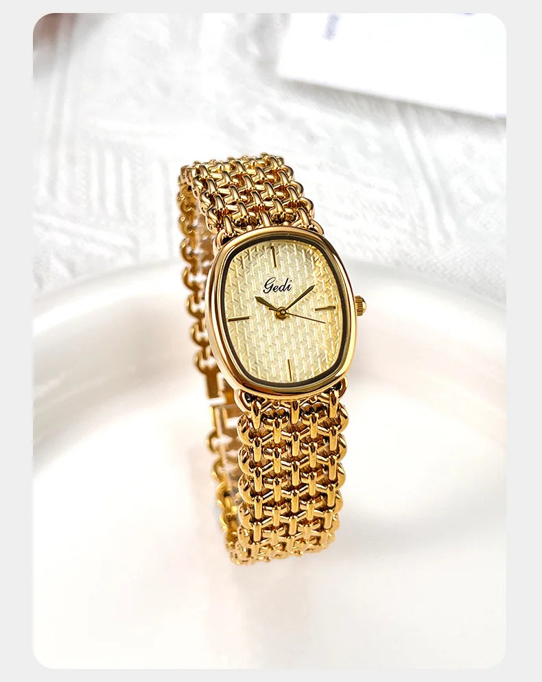 GEDI Brand Watches Light Luxury Bracelets Small Fragrance High-End Feeling Retro Waterproof Ladies Fashion Quartz Wristwatches