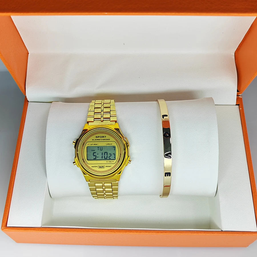Aurajutt LED Bracelet Watch Set