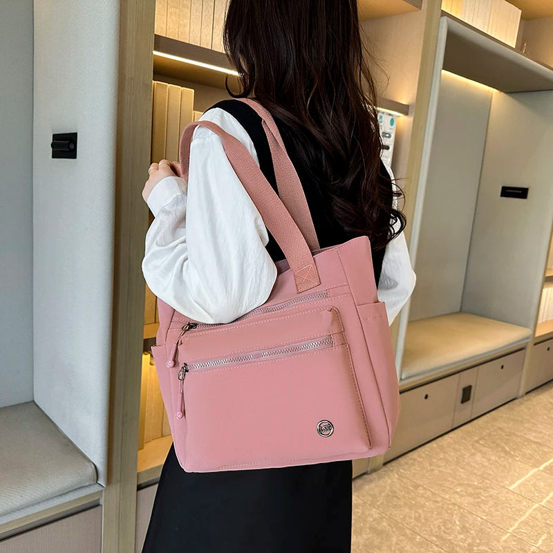 Women Tote Bag Large Capacity Waterproof Canvas Eco-friendly Shoulder Handbag Work School Travel Shopping Daily Essential