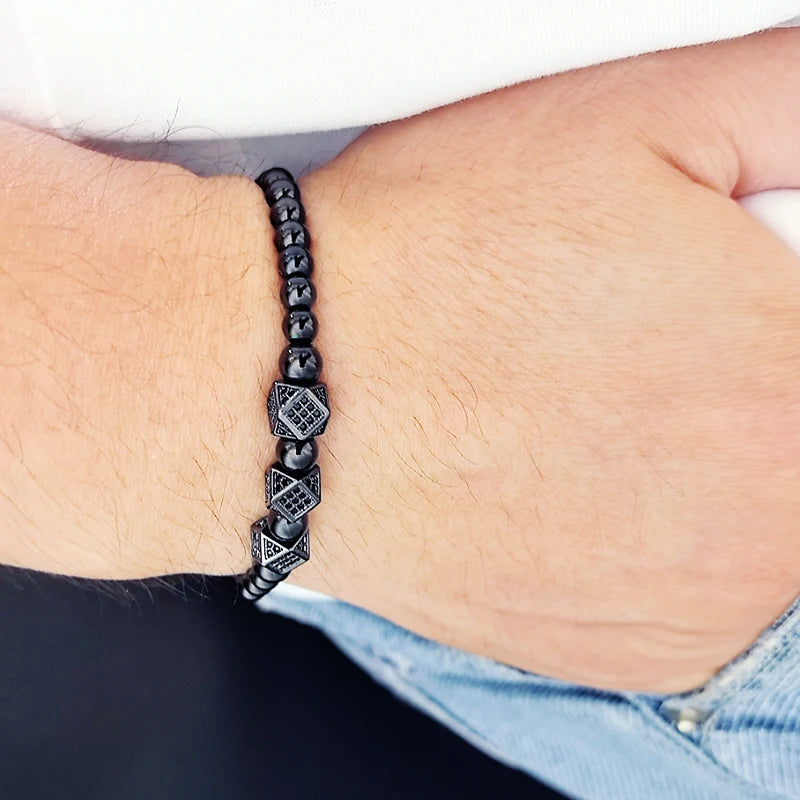 Luxury  Roal Rafa Man Bracelet For Women Stainless Steel Beaded Hand Jewelry Couple Gift