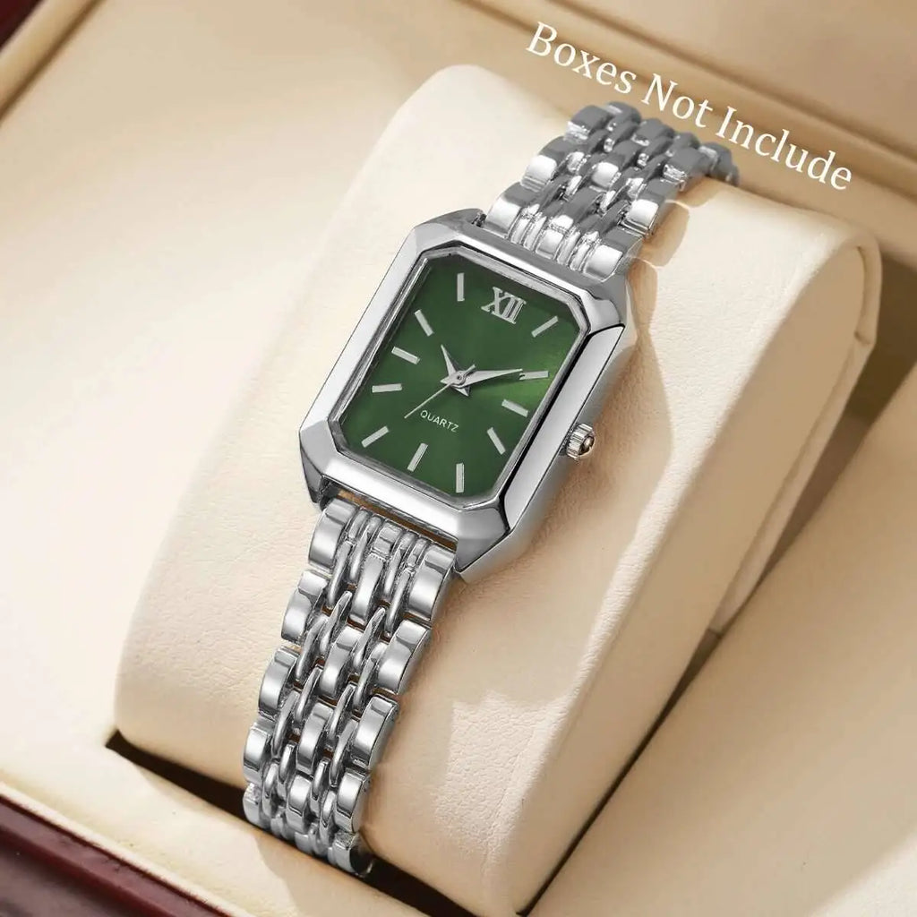 Aurajutt Rectangle Quartz Watch – Women's Elegant Alloy