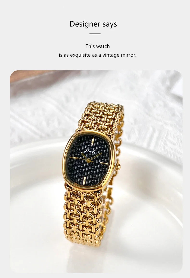 GEDI Brand Watches Light Luxury Bracelets Small Fragrance High-End Feeling Retro Waterproof Ladies Fashion Quartz Wristwatches