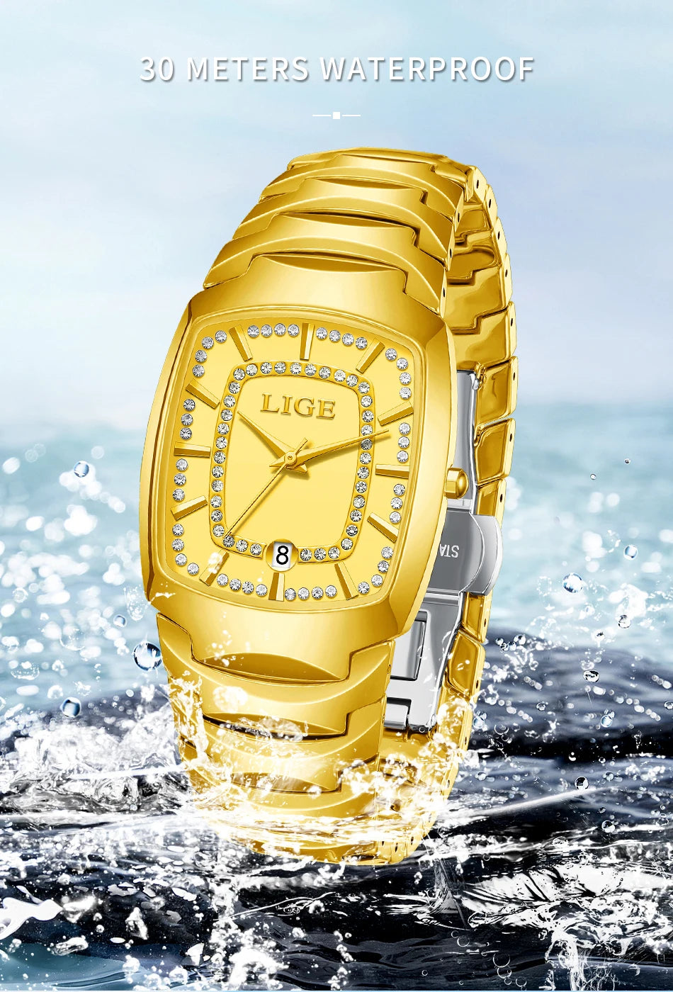 LIGE Luxury Quartz Watch for Woman Ceramic Waterproof Ladies Watch High Quality Female Clock Elegant Women's Watches+Box