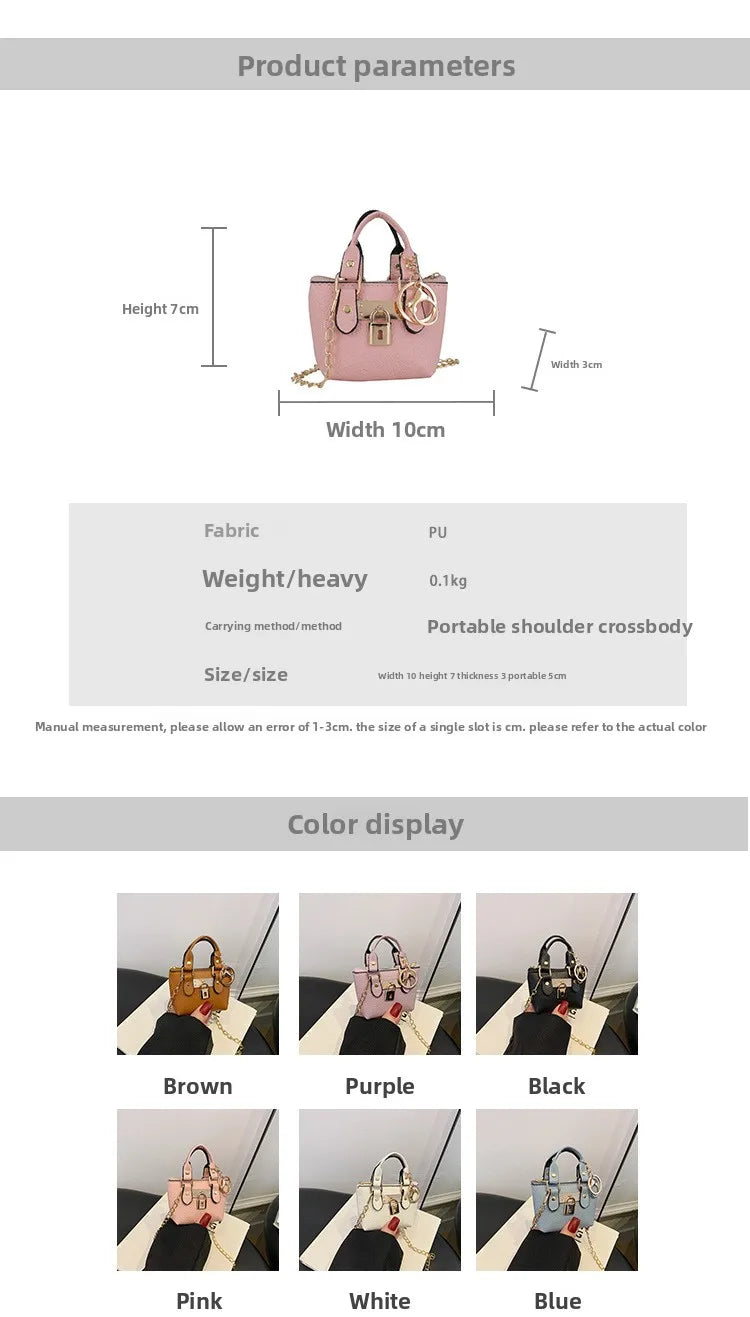 2026 Girls Hand-held Small Square Bag 2025 Summer New Classic Children Carrying One-shoulder Messenger Bag. Wallet Keychain