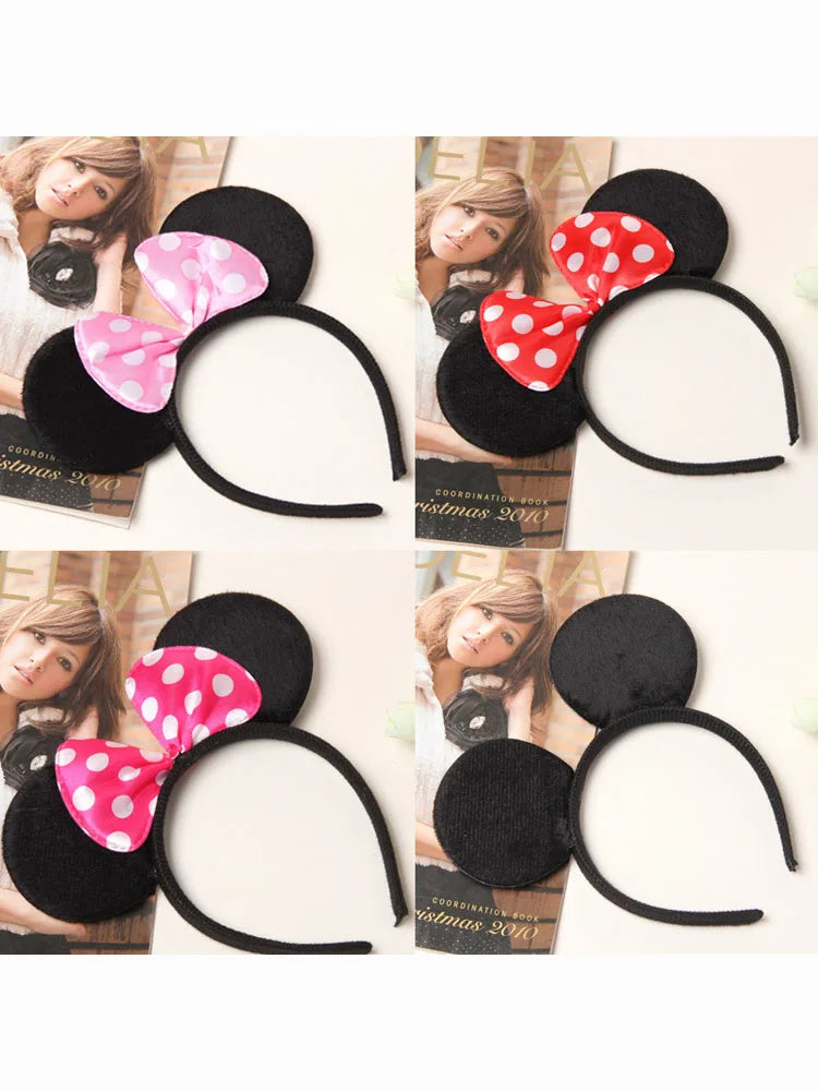Favors Bows Knot Hair Hairbands Baby Girls Ears Headbands Lovely Pink Mom Party Ears Lovely Boys Mickey Minnie Black Accessories