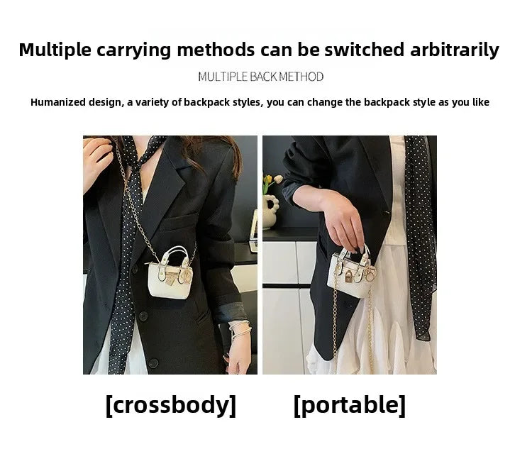 2026 Girls Hand-held Small Square Bag 2025 Summer New Classic Children Carrying One-shoulder Messenger Bag. Wallet Keychain