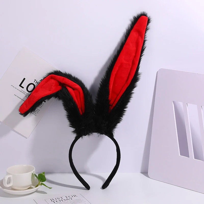 Girls Plush Long Rabbit Ear Hair Bands Headwear Headband Dress Accesorios Women Girl Cosplay Lolita Cosplay Hair Accessories