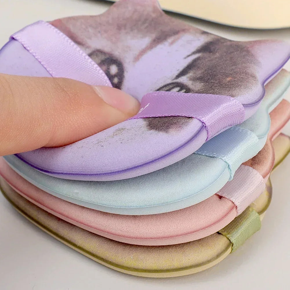 Cute Cartoon Cat Cosmetic Puff Dry Wet Dual-use Double Side Makeup Puffs Air Cushion Foundation Concealer Cream Powder Sponge