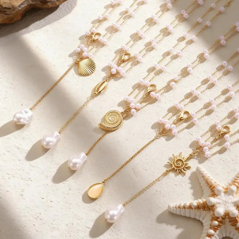 Boho Layered Pearl Waist Chain – Gold Body Jewelry