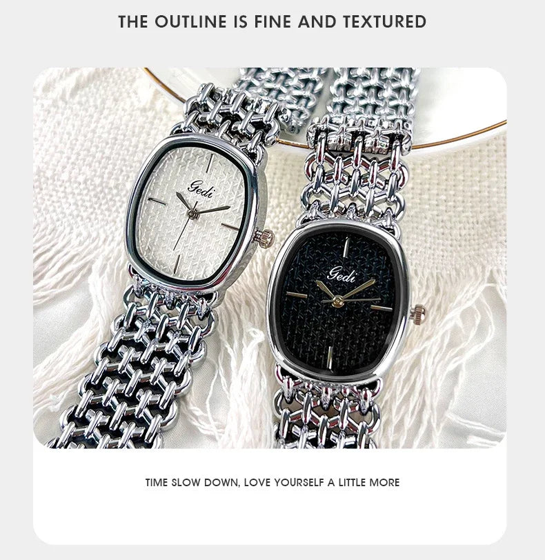 GEDI Brand Watches Light Luxury Bracelets Small Fragrance High-End Feeling Retro Waterproof Ladies Fashion Quartz Wristwatches