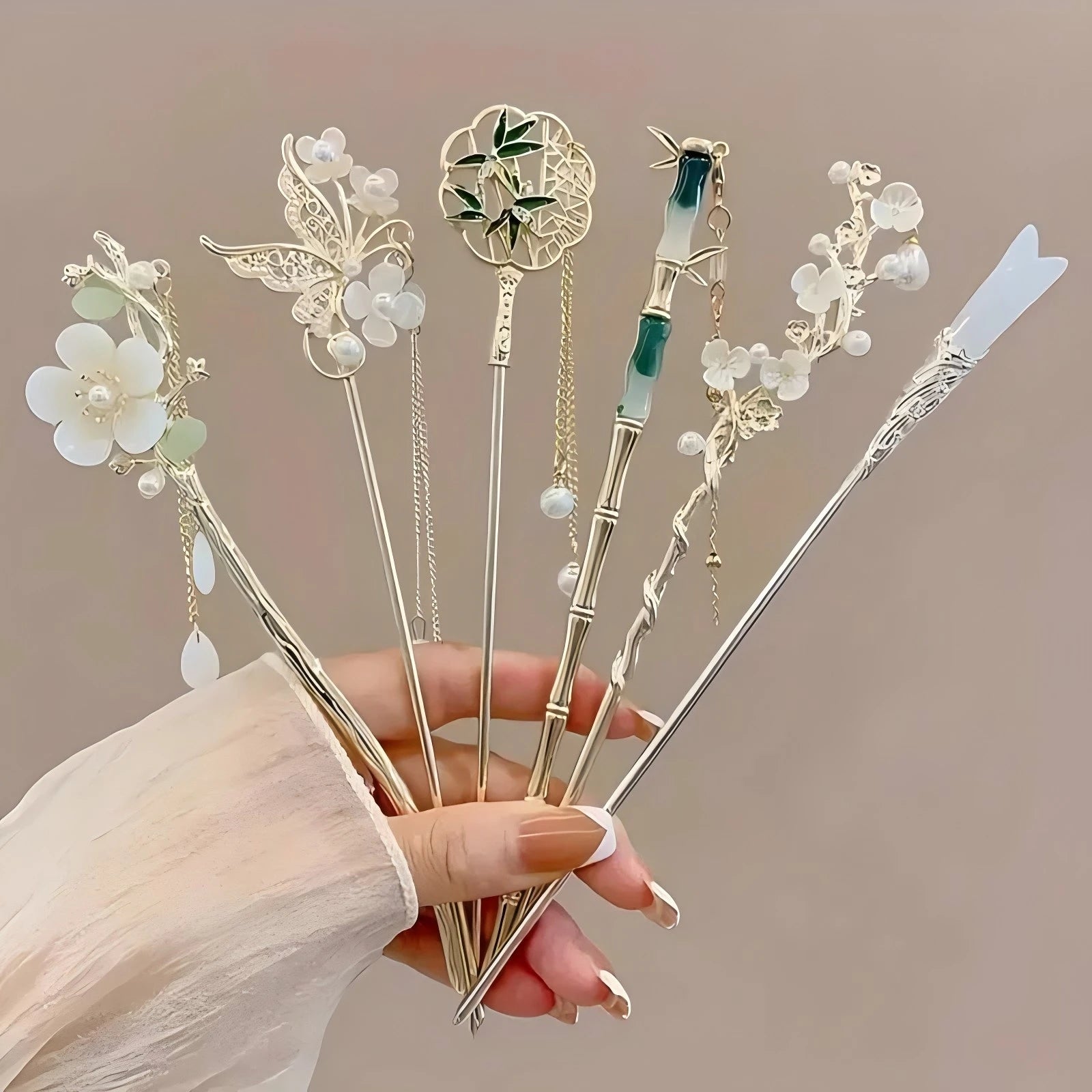 Chinese Style Tassel Hair Stick – Floral Hairpin