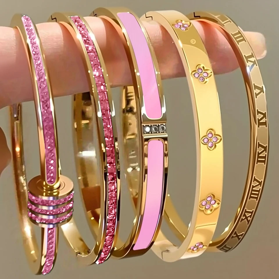 ZAKOL Stackable Zirconia Bangle Bracelet Set