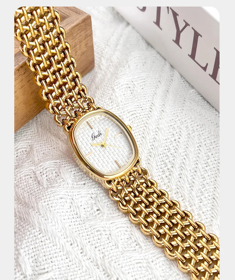 GEDI Brand Watches Light Luxury Bracelets Small Fragrance High-End Feeling Retro Waterproof Ladies Fashion Quartz Wristwatches