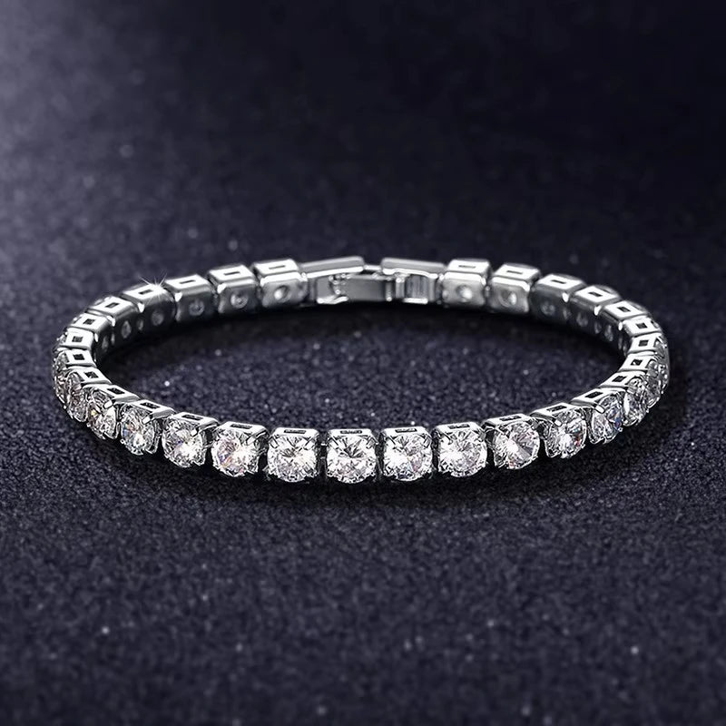 New Luxury Gold Silver Color on Hand Princess Bracelet Bangle for Women Anniversary Gift Jewelry Wholesale