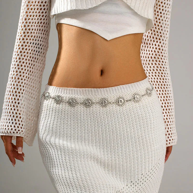 Boho Sun Waist Belly Chain – Adjustable Body Jewelry