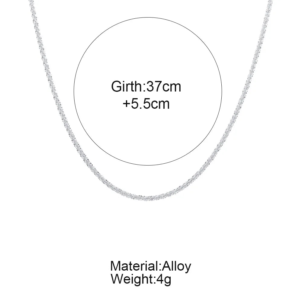 Sparkling Silver Clavicle Chain Choker Necklace