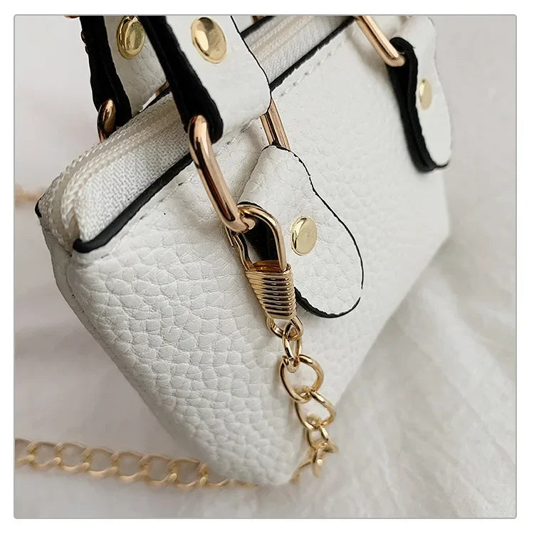 2026 Girls Hand-held Small Square Bag 2025 Summer New Classic Children Carrying One-shoulder Messenger Bag. Wallet Keychain