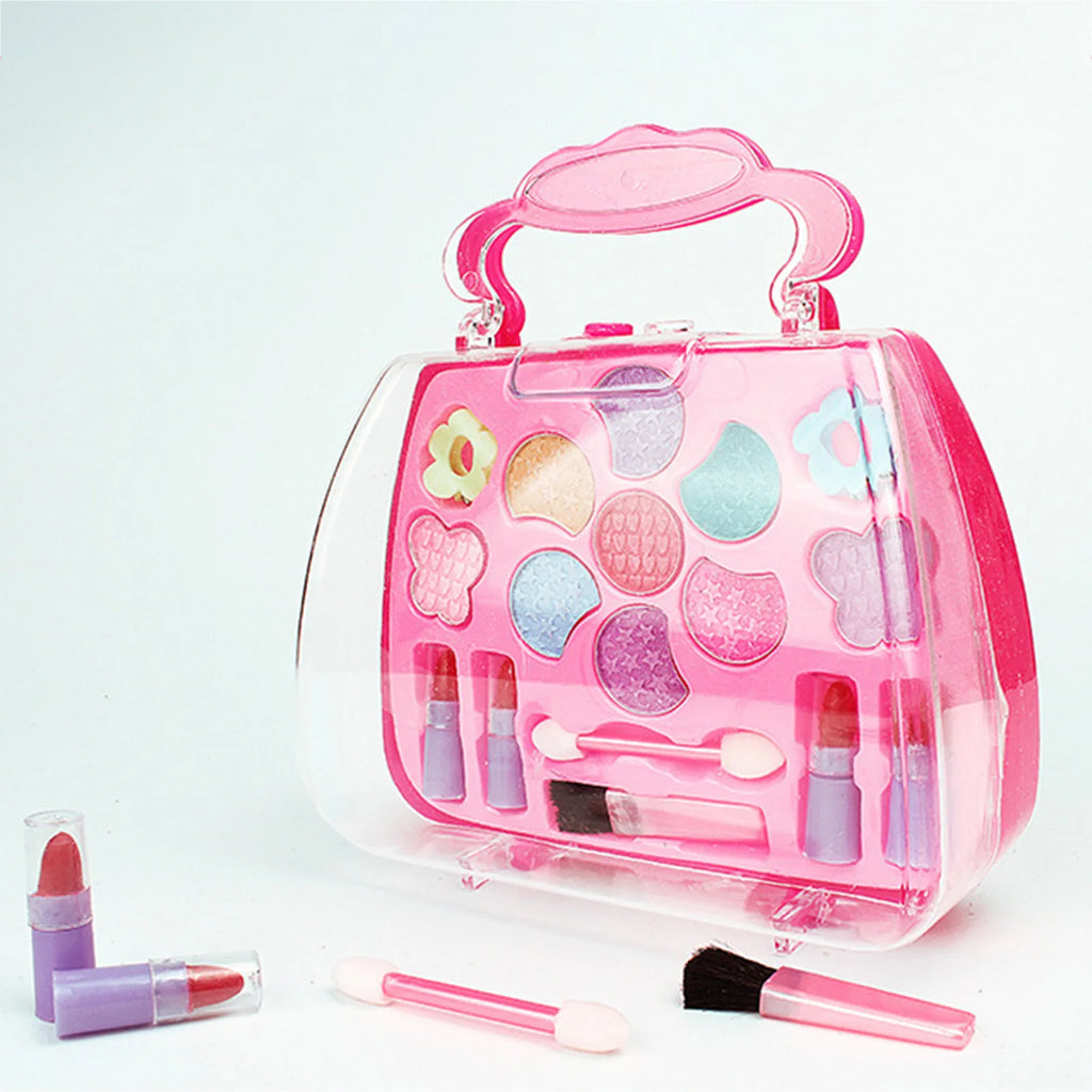 Makeup Toys For Girls Kids Cosmetic Set with Cosmetic Case Pretend Play Dress Up Toys For Children Plastic