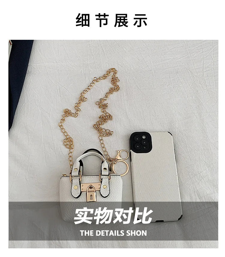 2026 Girls Hand-held Small Square Bag 2025 Summer New Classic Children Carrying One-shoulder Messenger Bag. Wallet Keychain