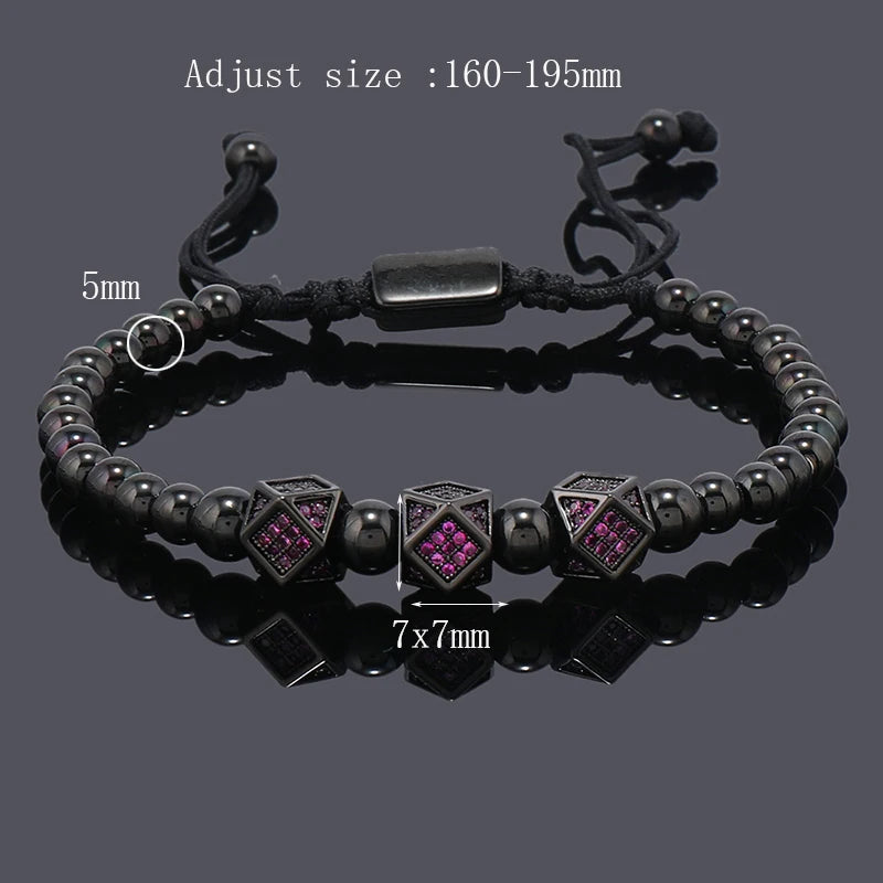 Luxury  Roal Rafa Man Bracelet For Women Stainless Steel Beaded Hand Jewelry Couple Gift