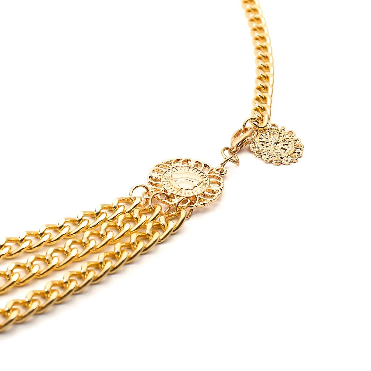 Sunflower Coin Tassel Waist Chain – Boho Body Jewelry