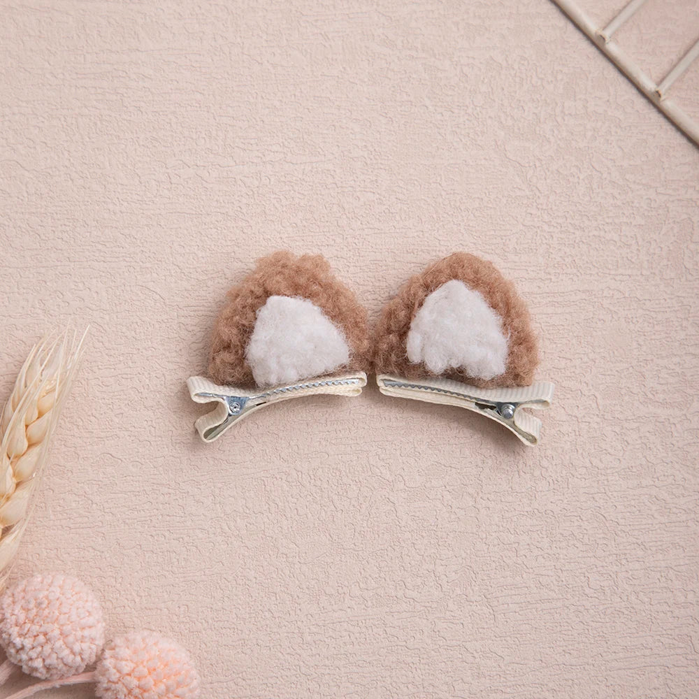 Baby Girl Stereoscopic Cute Animal Bunny Kitten Ears Hair Clip Newborn Babies Fashion Baby Hair Clips for Children Accessories