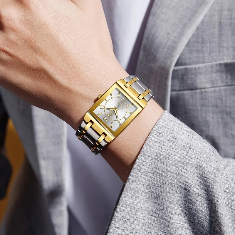 Aurajutt Golden Steel Quartz Watch