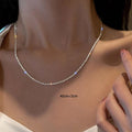 Sparkling Silver Clavicle Chain Choker Necklace
