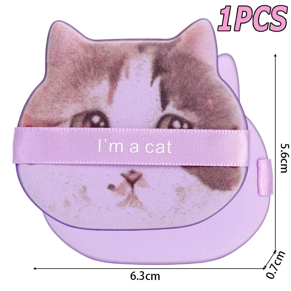 Cute Cartoon Cat Cosmetic Puff Dry Wet Dual-use Double Side Makeup Puffs Air Cushion Foundation Concealer Cream Powder Sponge