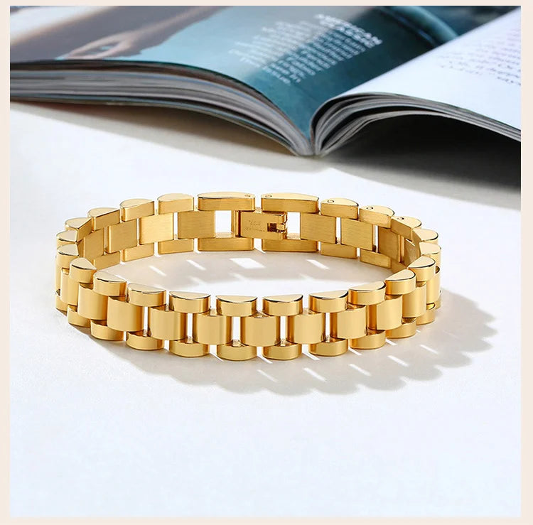 Luxury Presidential Chain Bracelet For Women Men, Stainless Steel Watch Brand Link Fashion Wrist 16cm/18cm/21cm