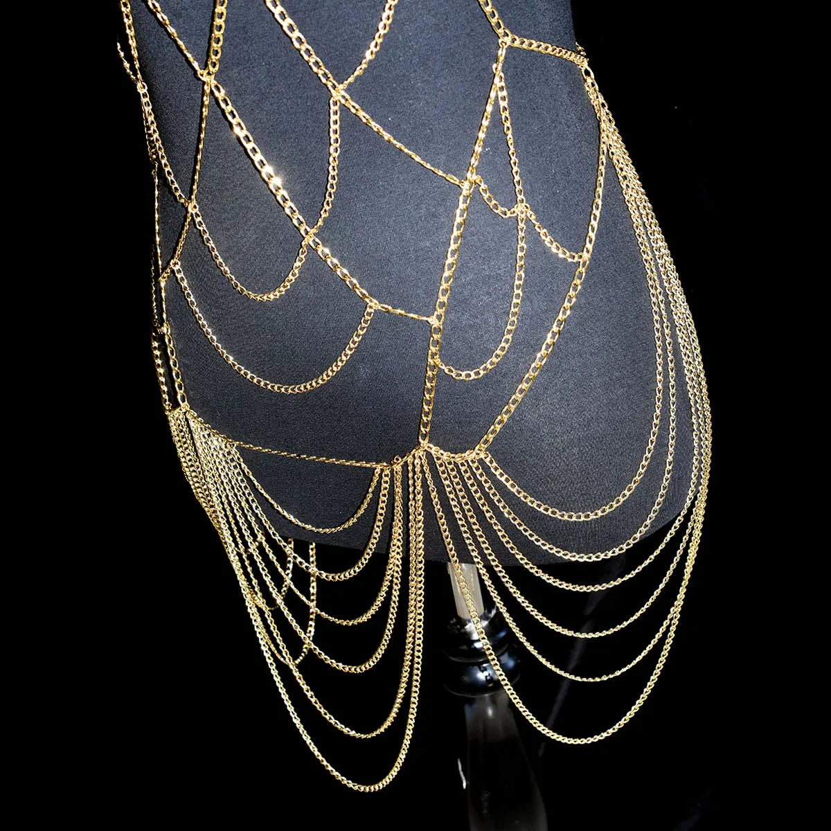 Metallic Body Chain Bra – Party & Nightclub Accessory