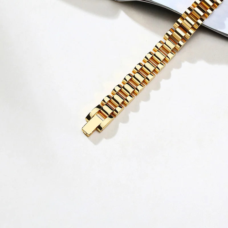 Luxury Presidential Chain Bracelet For Women Men, Stainless Steel Watch Brand Link Fashion Wrist 16cm/18cm/21cm
