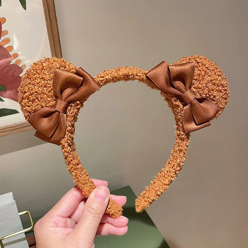 Girls Cute Bear Ears Plush Simple Hairbands Kids Lovely Hair Ornament Headband Hair Hoops Children Fashion Hair Accessories